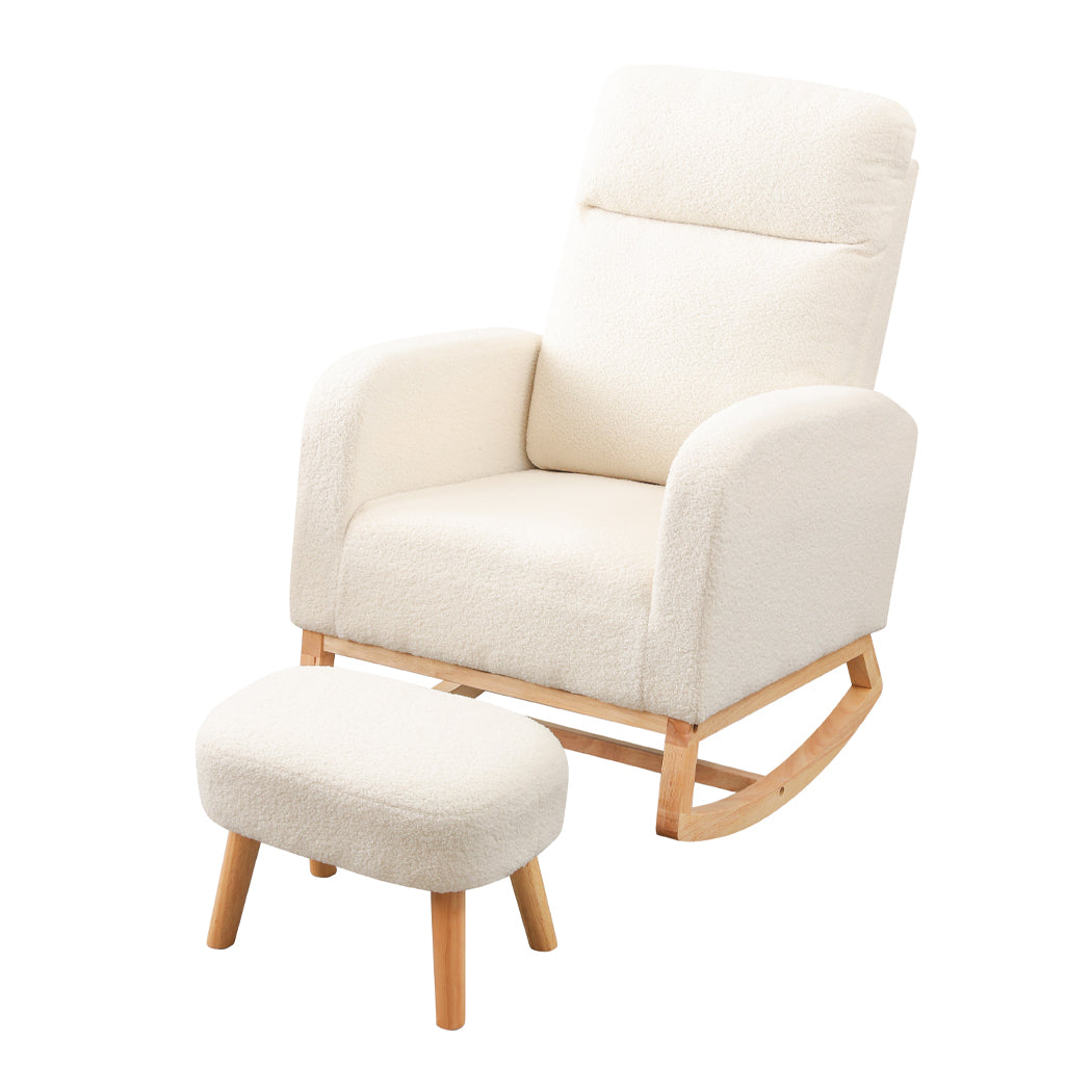Levede Rocking Chair Ottoman Footrest With Side Pocket-1910112281014964225
