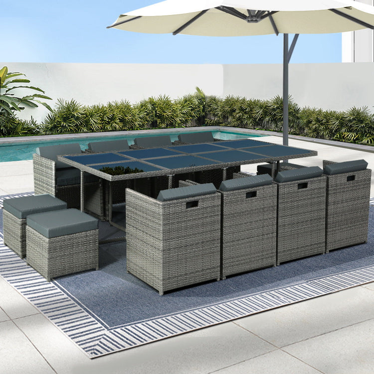 Modern outdoor dining bistro sets featuring wicker design and soft cushions, perfect for alfresco dining and relaxation.