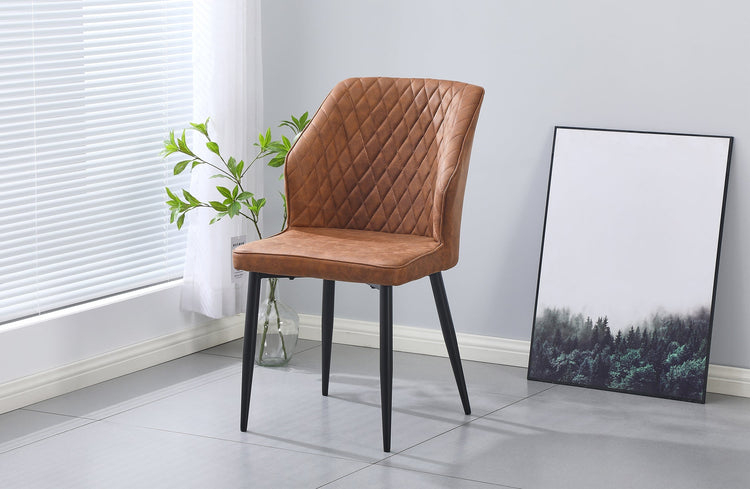 ergonomic study chairs featuring rich brown upholstery, black legs, and a soft, modern design for curated living.
