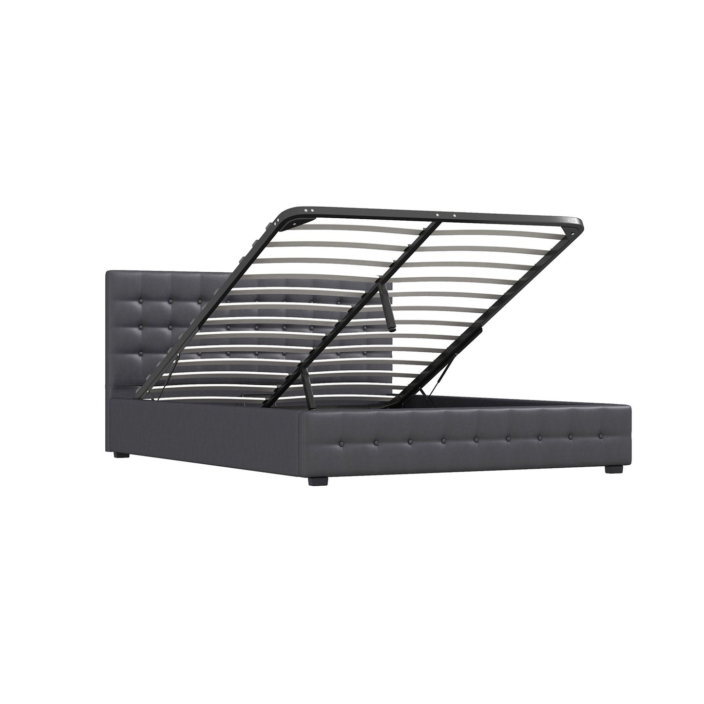 Milano Decor Eden Gas Lift Bed - Dark Grey - King Single-1951134897431252997