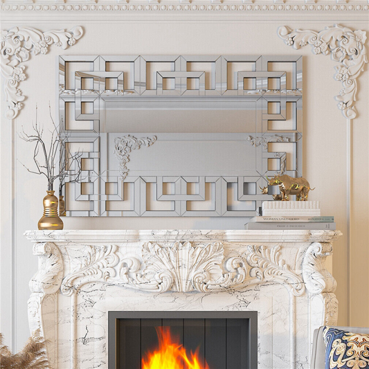 Decor Art Wall Mirror Living Room Bathroom Vanity Mirror Silver
