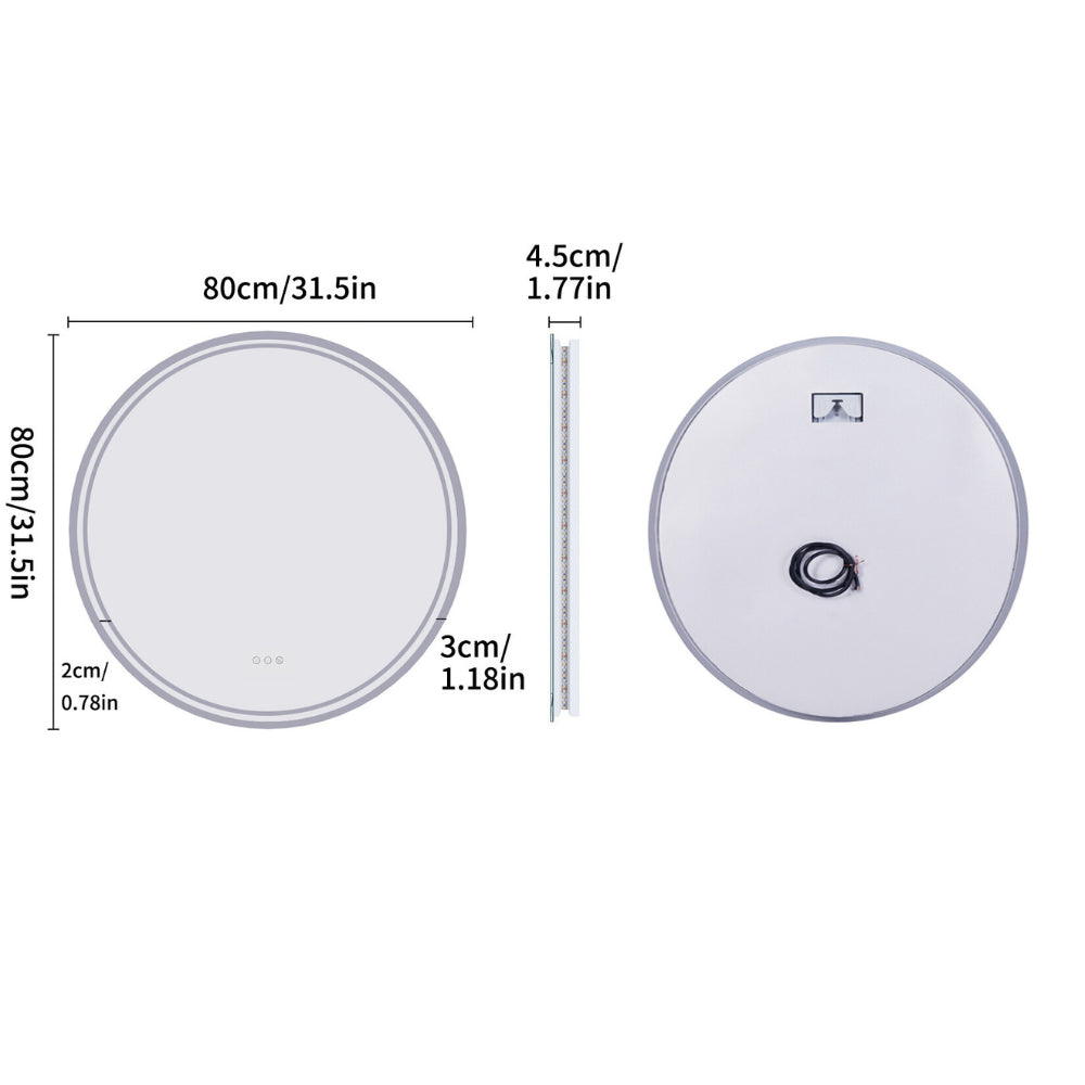 Dimmable and Anti-fog Touch Screen LED Light Mirror