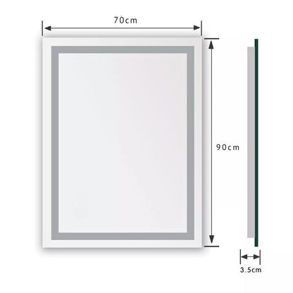 Crystal Clear Smart LED Dimmable Bathroom Mirror - Dual Lights, Defog & Waterproof