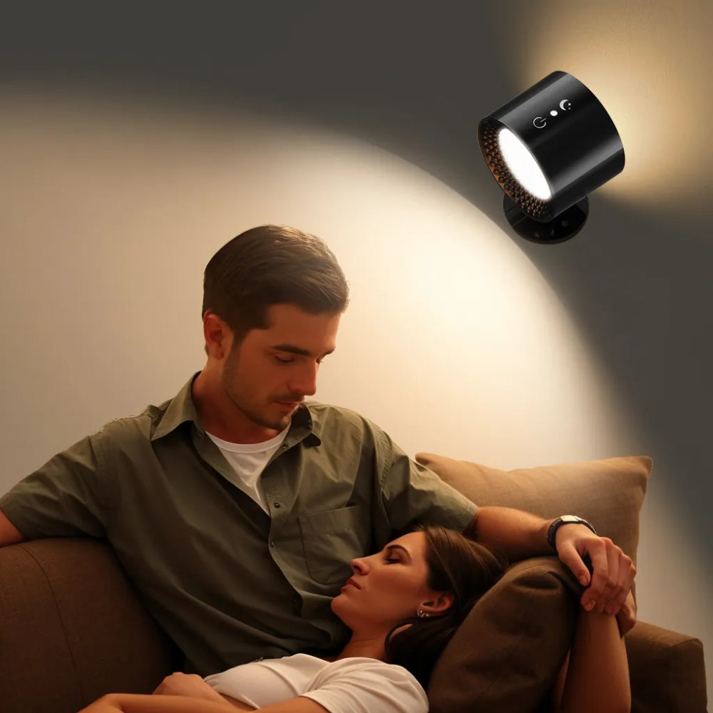 Led Double Head Wall Lamp Touch Control Remote Portable Night Light