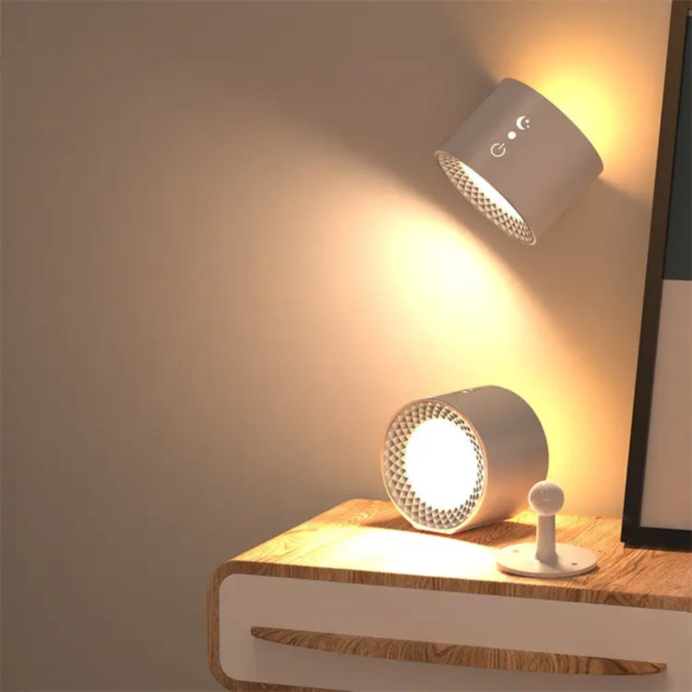 Led Double Head Wall Lamp Touch Control Remote Portable Night Light