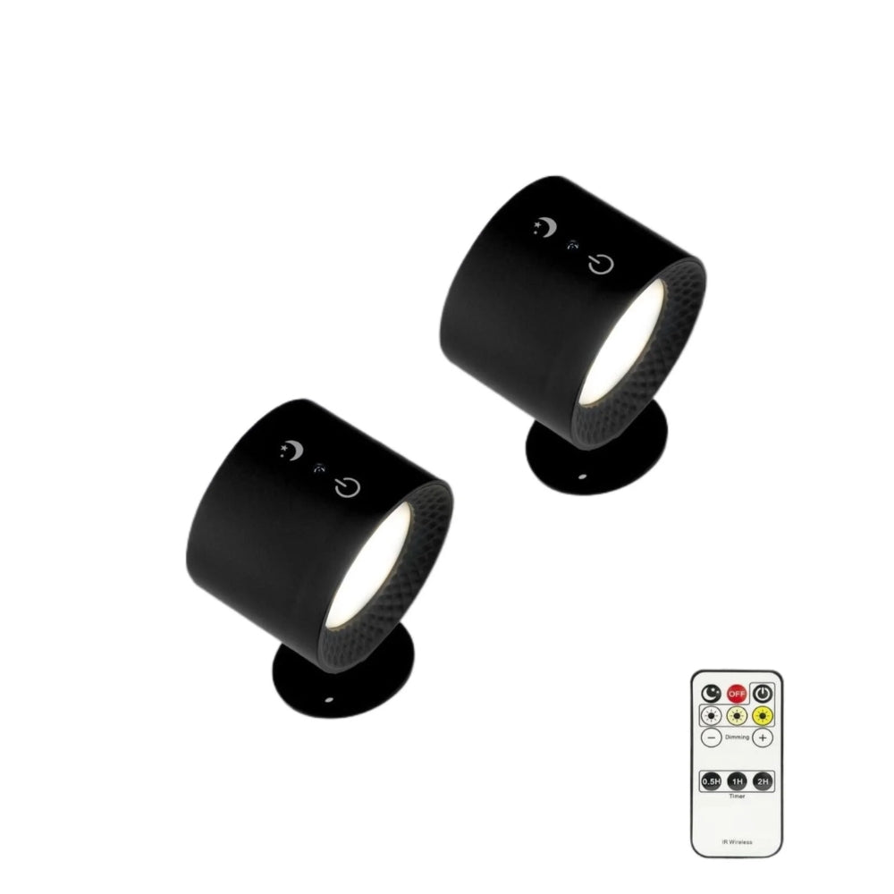 Led Double Head Wall Lamp Touch Control Remote Portable Night Light