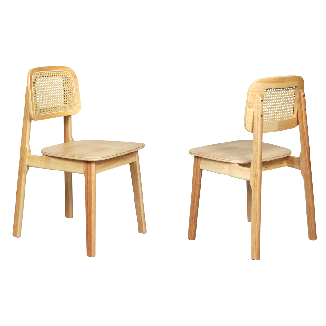 Levede 2x Rattan Dining Chair Wooden Kitchen Chair-1910112274102751240
