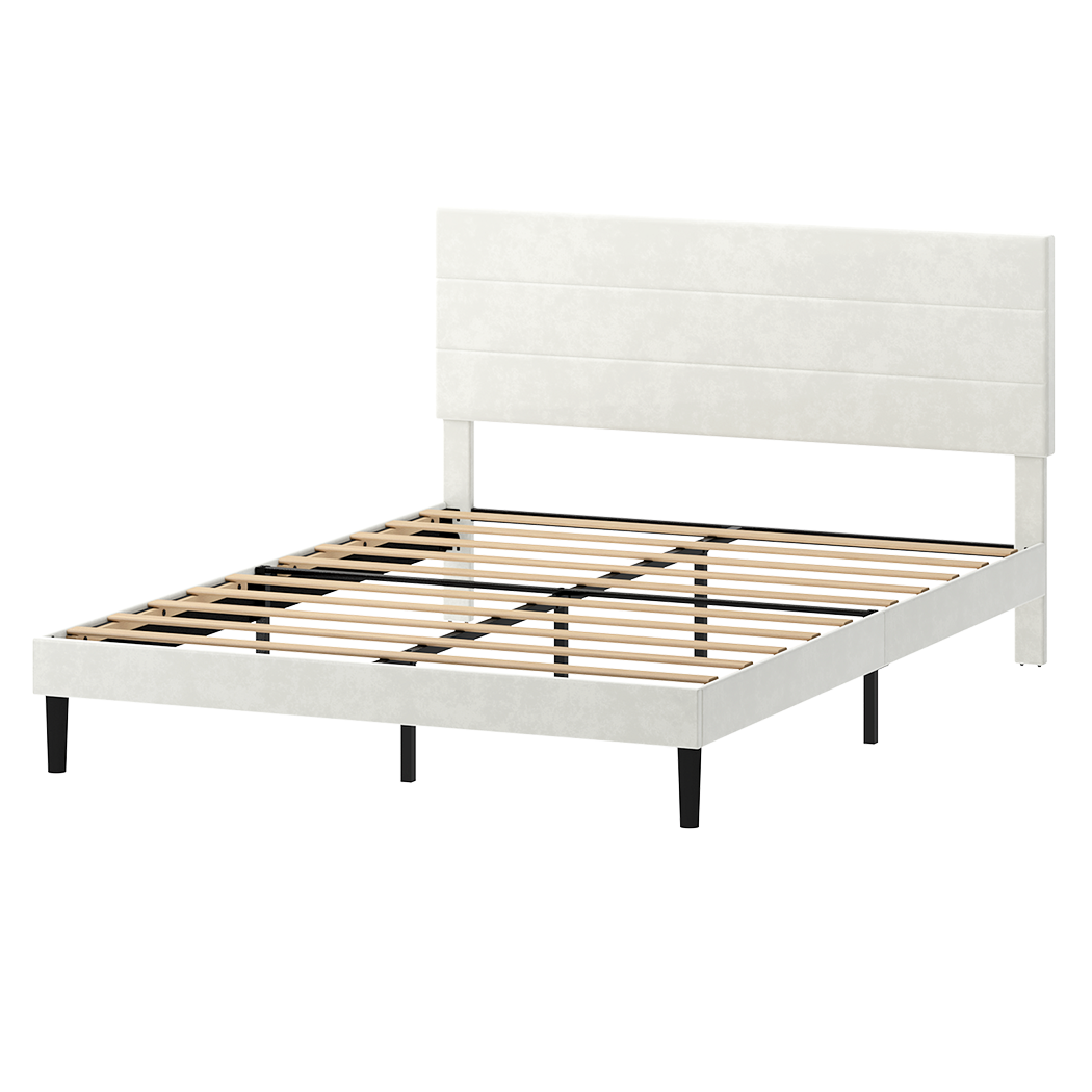 Levede Queen Bed Frame Upholstered Adjustable Headboard Platform Mattress Base-2065254299683917832