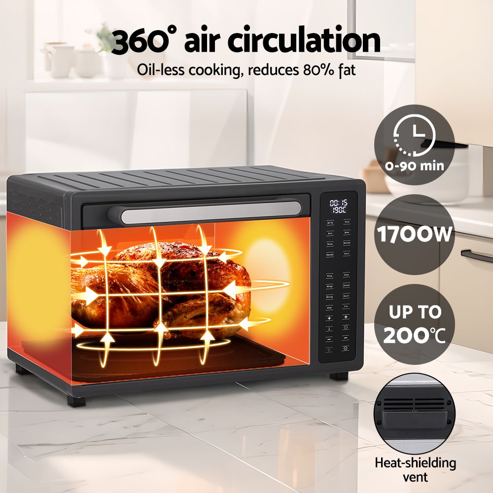 Devanti Air Fryer – 32L Capacity, Touch LCD, 1700W