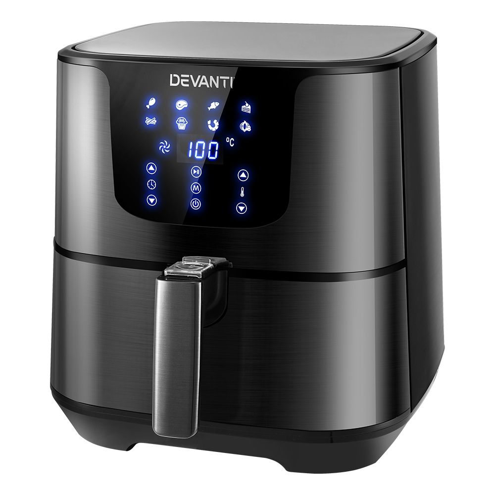 Devanti Air Fryer – 7L Capacity, LCD Touch Control, Black