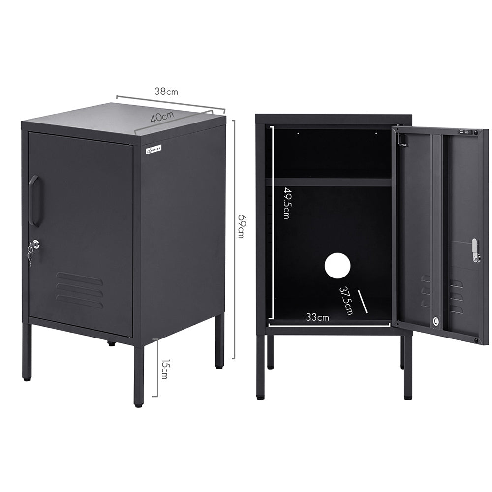 Artiss Bedside Table Metal Cabinet