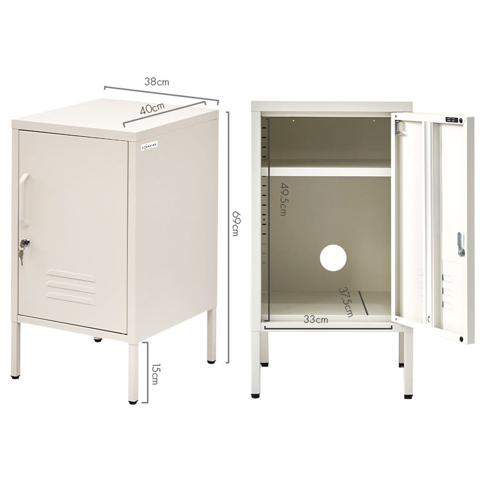 Artiss Bedside Table Metal Cabinet