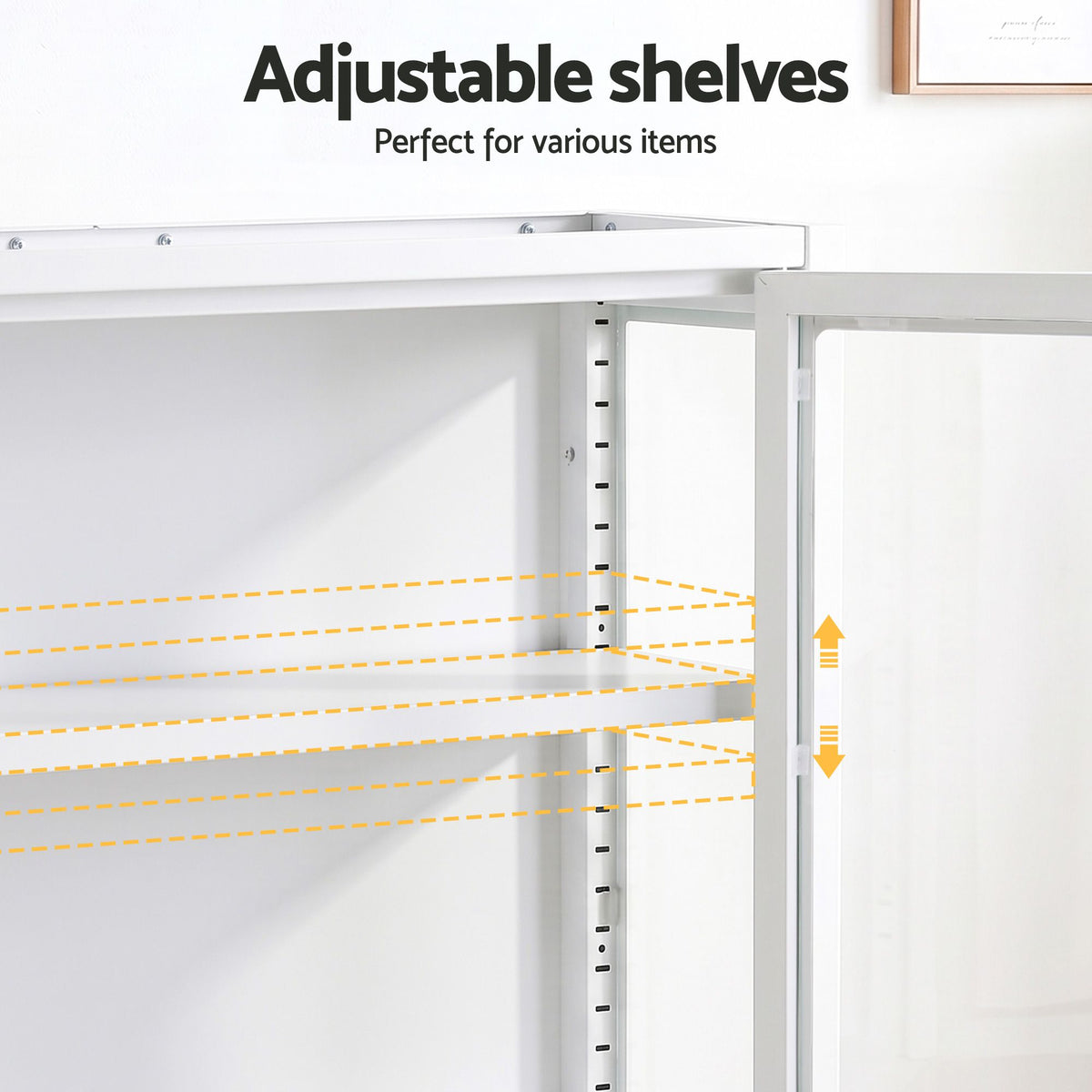 TWSC Buffet Cabinet Sideboard Wall Mounted Clear Display Storage 60cm White