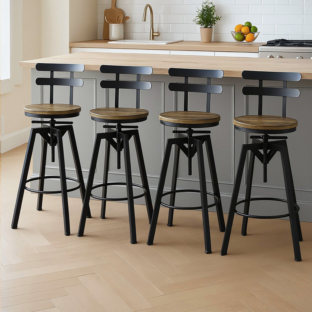 Levede 4x Bar Stool Industrial Adjustable-2065254251537502215