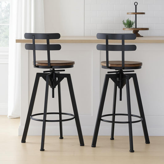 Levede 2x Bar Stool Industrial Adjustable-2065254251264872455