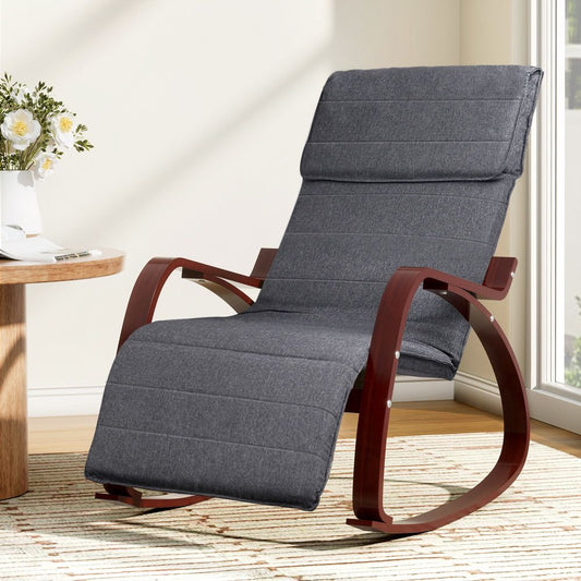TWSC Rocking Armchair Footrest Nursing Charcoal Afton