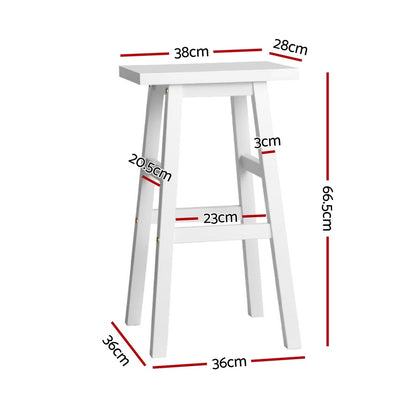 TWSC 4x Bar Stools Kitchen Chairs Wooden White