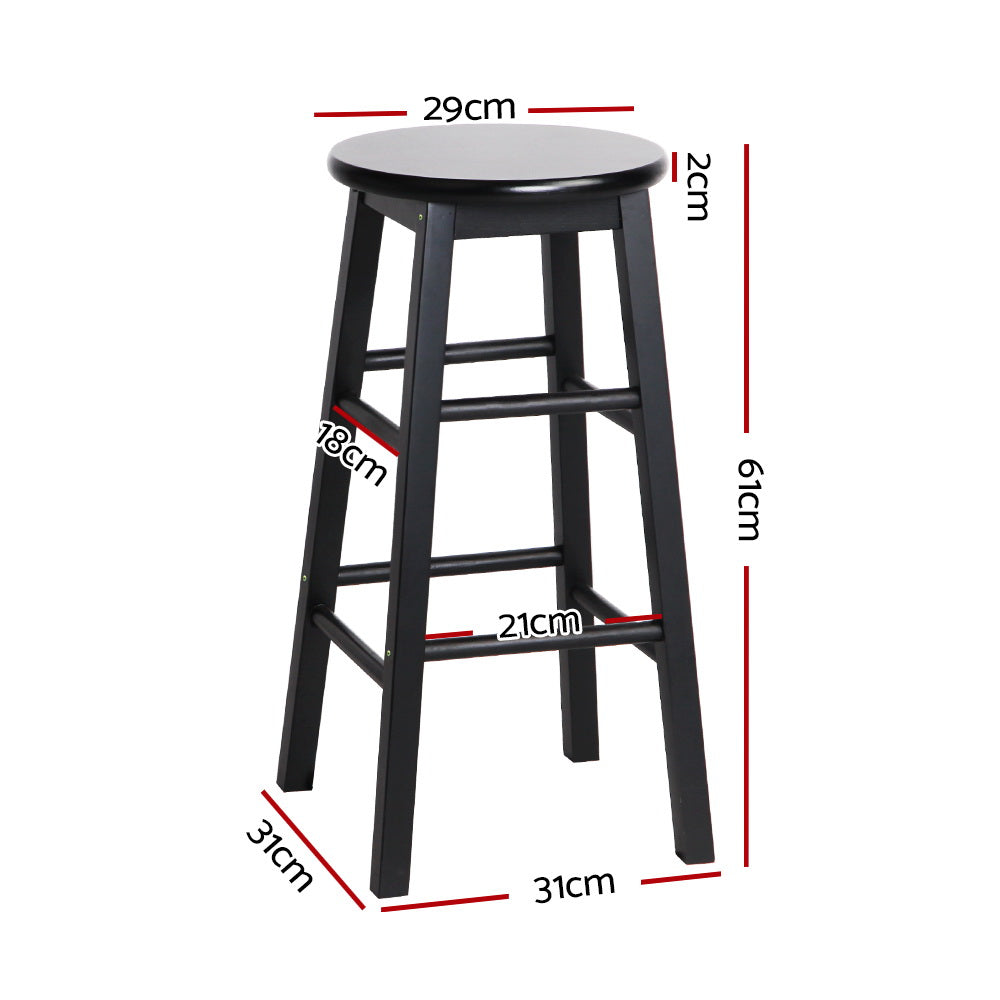 Artiss 2x Bar Stools Round Wooden Chairs