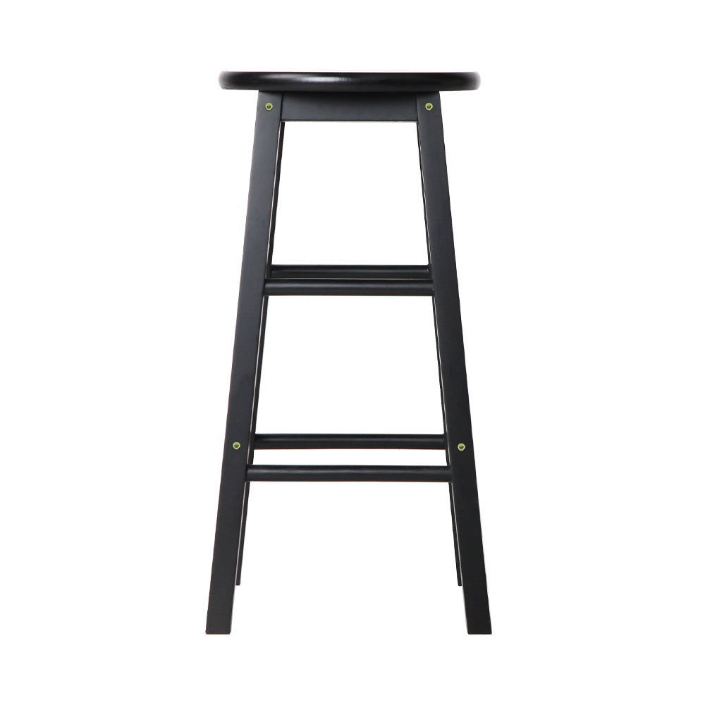 Artiss 2x Bar Stools Round Wooden Chairs