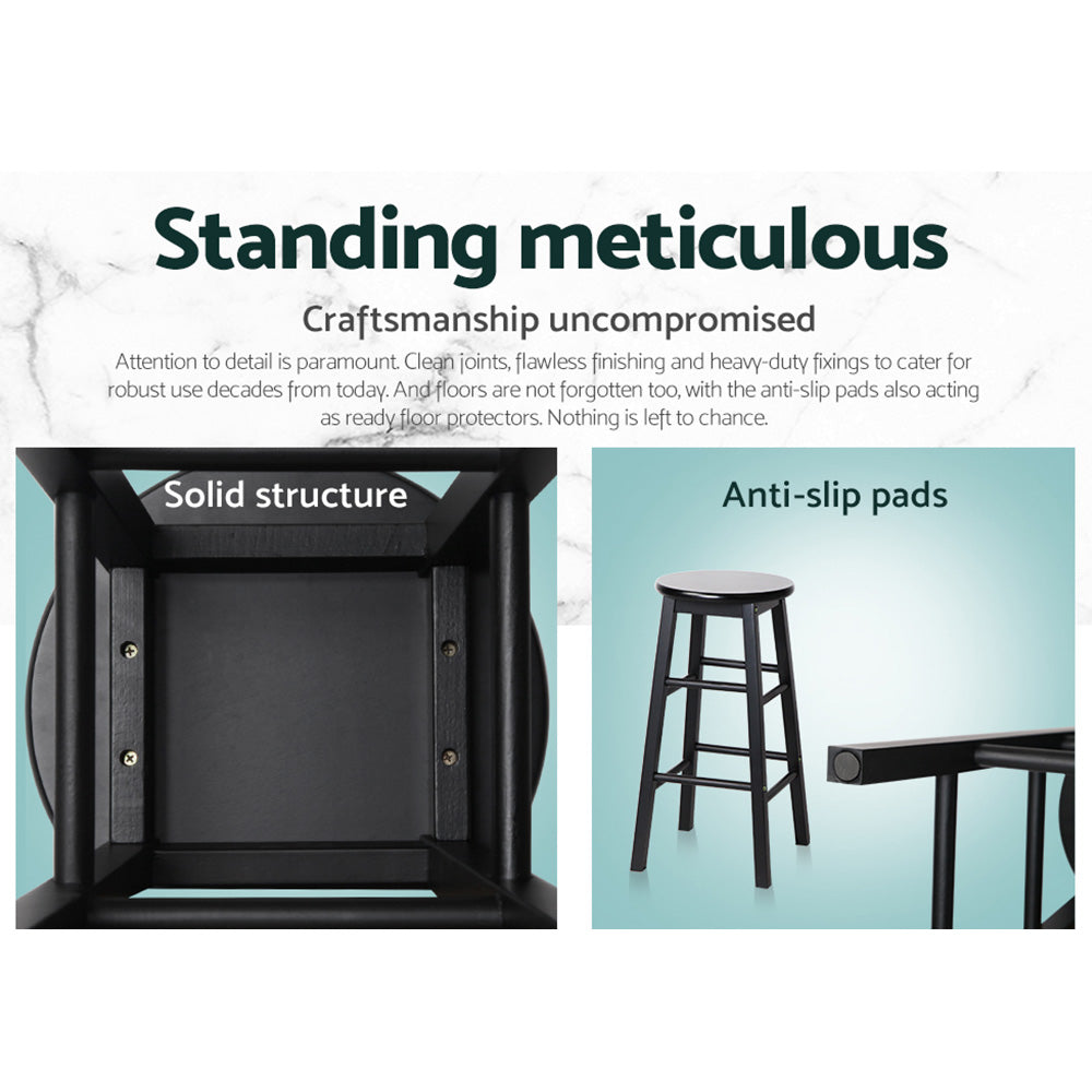 Artiss 2x Bar Stools Round Wooden Chairs