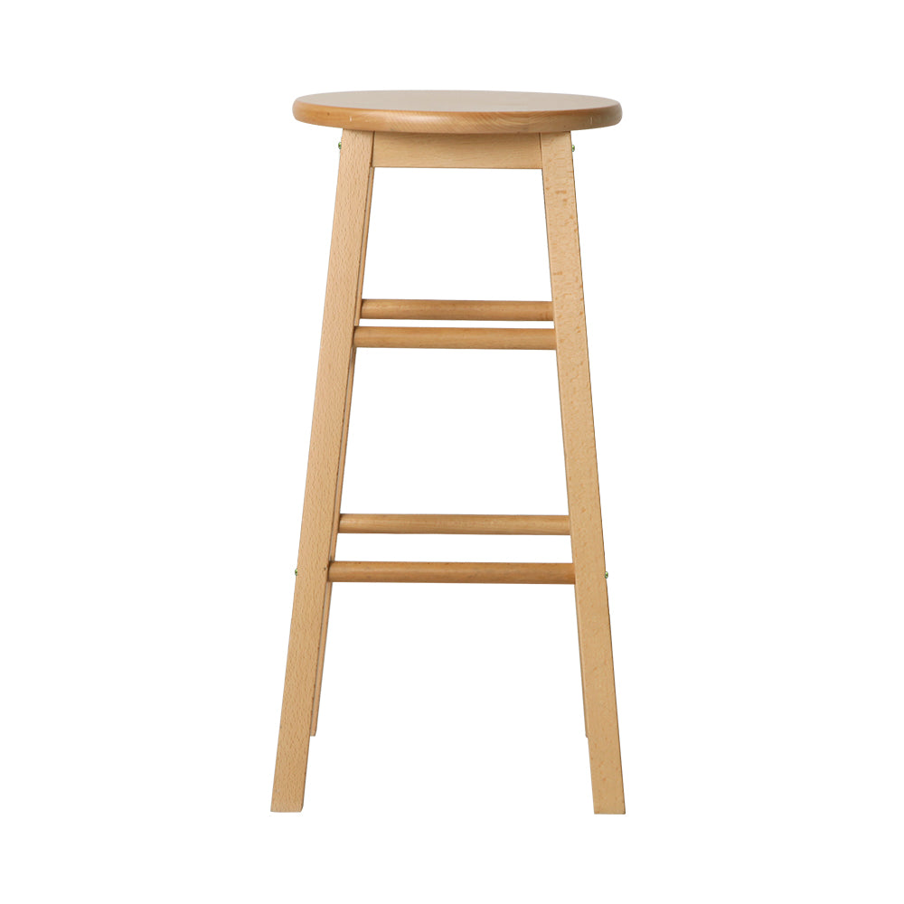 Artiss 2x Bar Stools Round Wooden Chairs