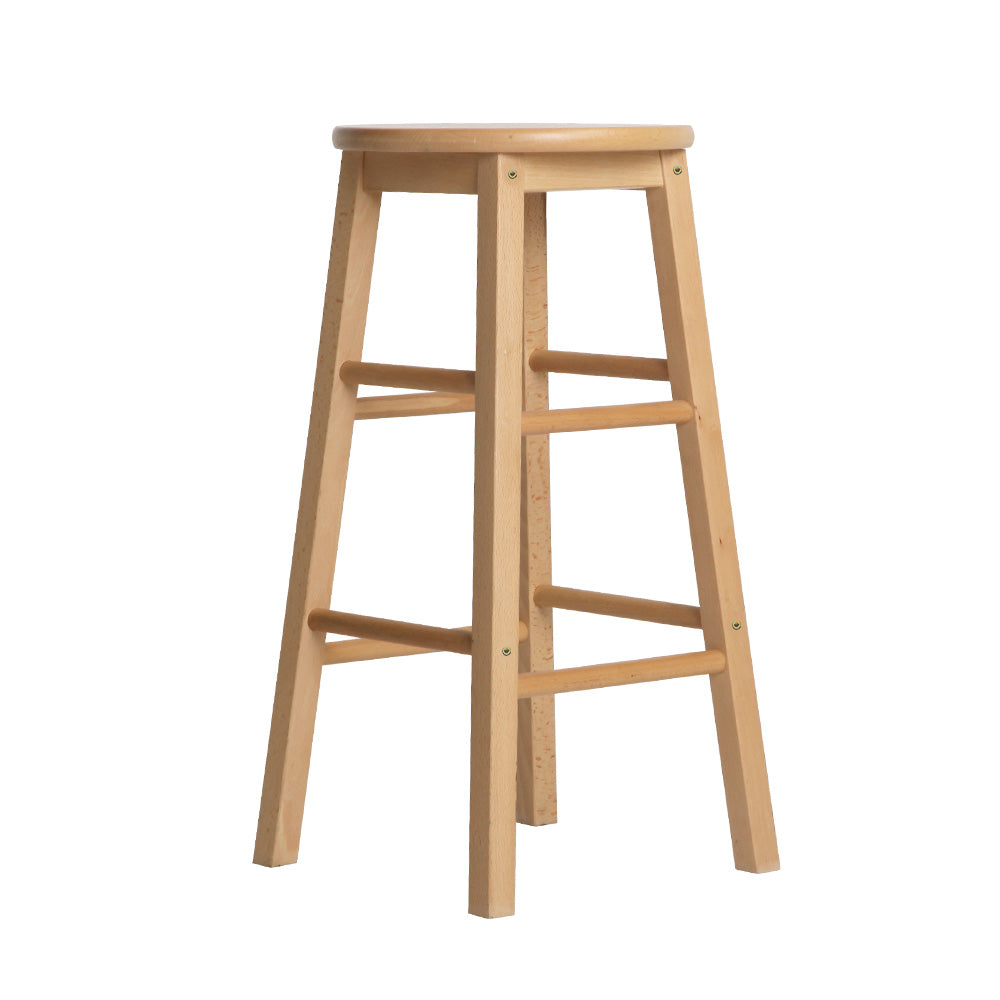 Artiss 2x Bar Stools Round Wooden Chairs