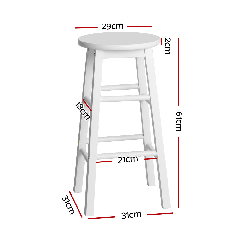 Artiss 2x Bar Stools Round Wooden Chairs