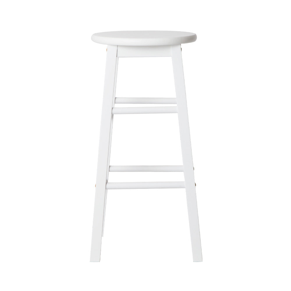 Artiss 2x Bar Stools Round Wooden Chairs