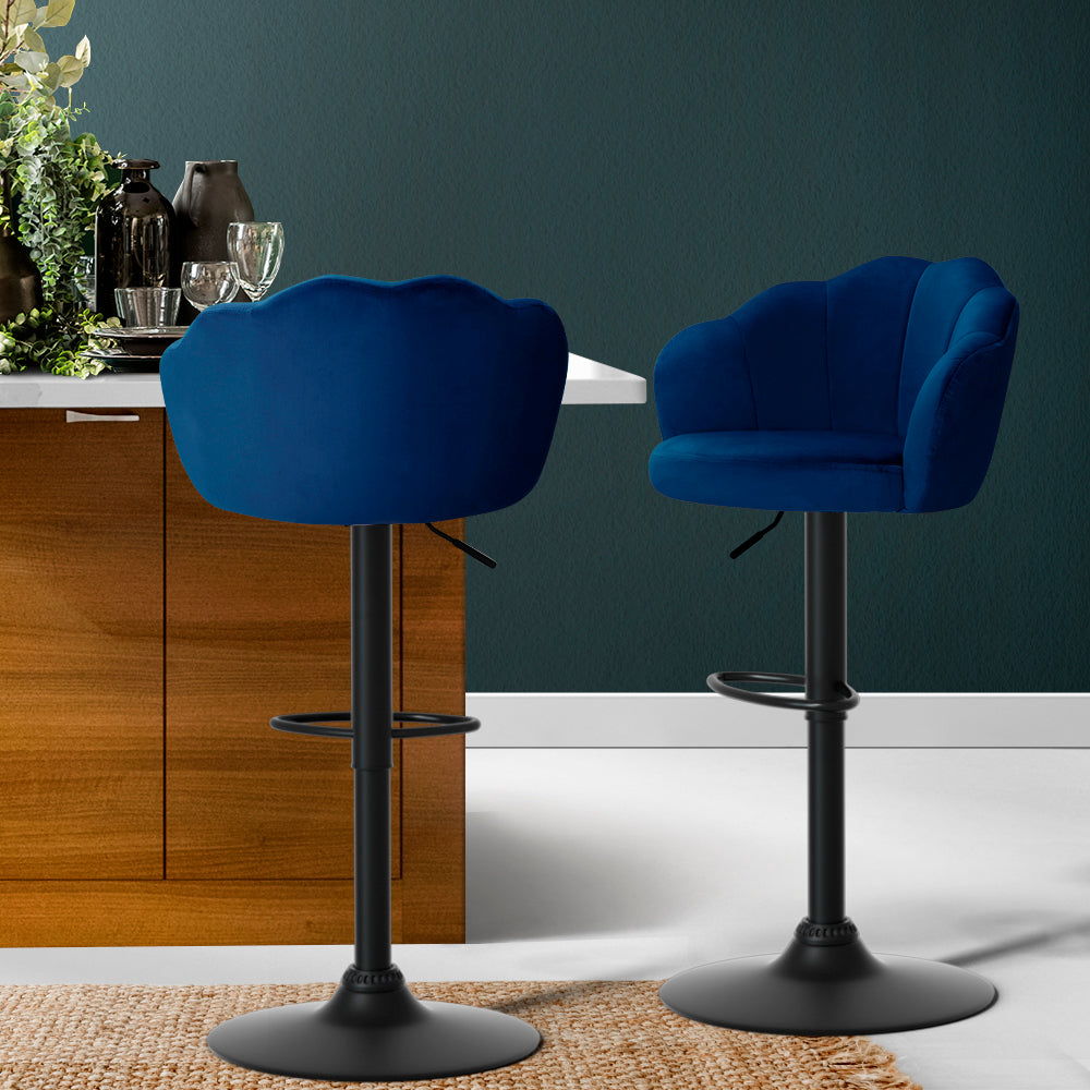 Artiss 2x Bar Stools Gas Lift Velvet
