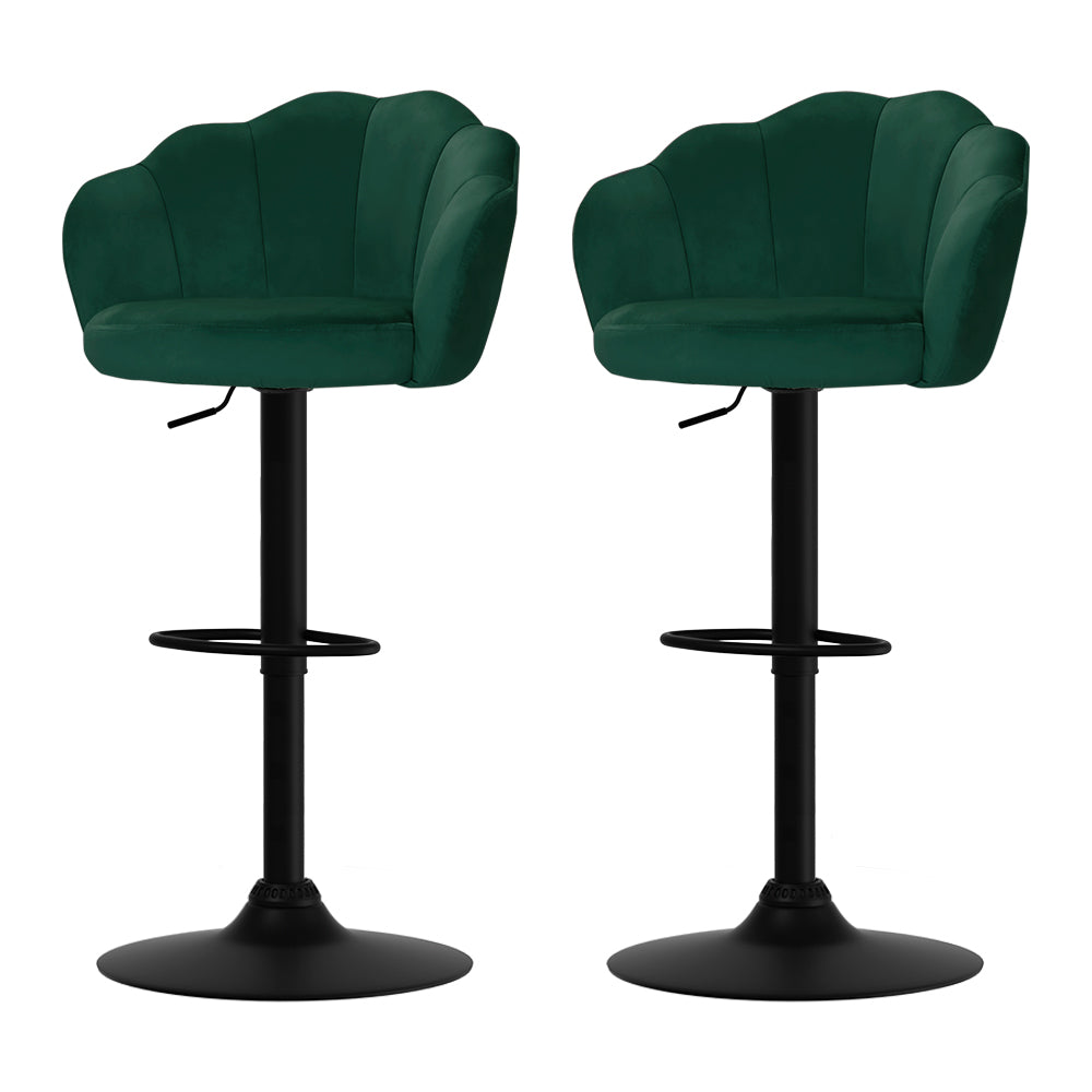 Artiss 2x Bar Stools Gas Lift Velvet