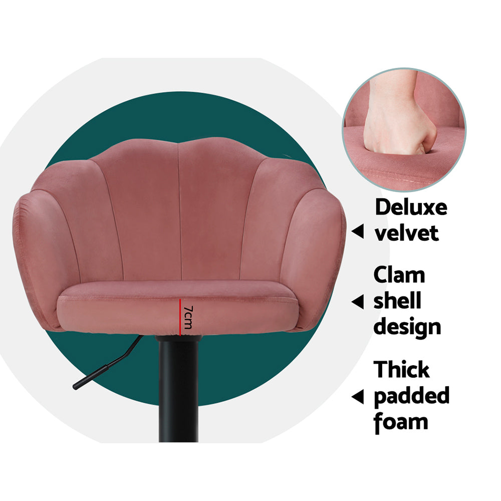 Artiss 2x Bar Stools Gas Lift Velvet