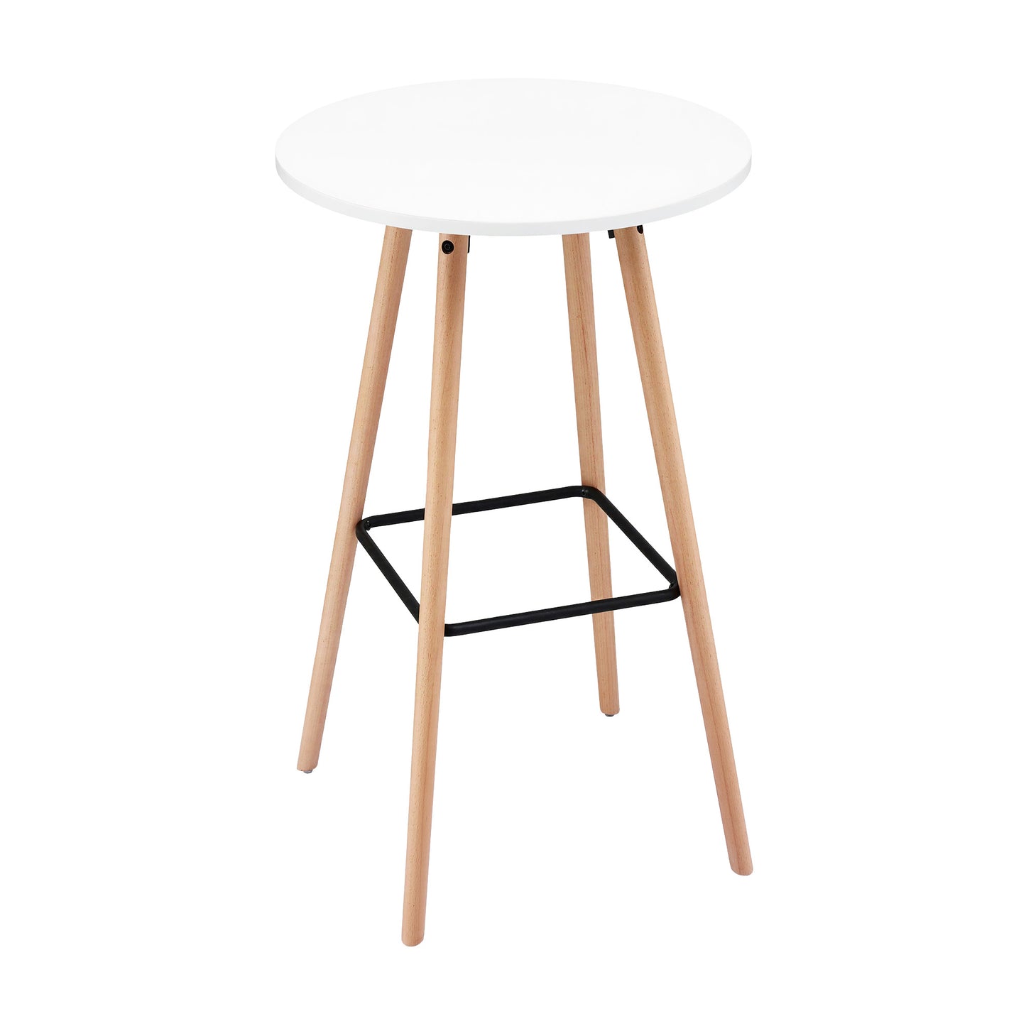 Round Bar Table – White Wood, 98cm Height