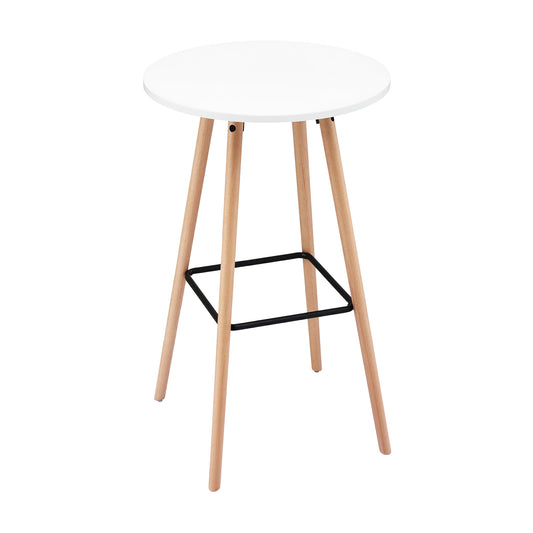 Round Bar Table – White Wood, 98cm Height