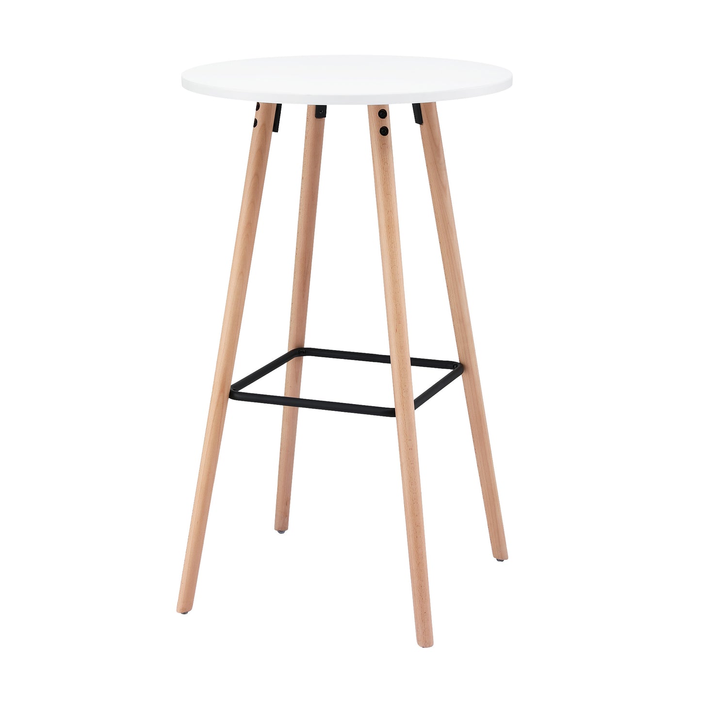 Round Bar Table – White Wood, 98cm Height