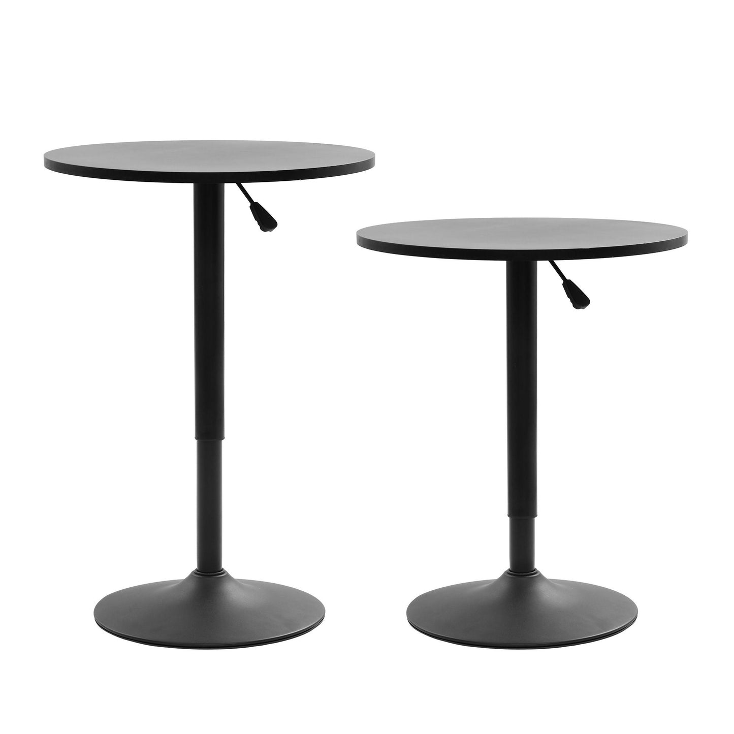 TWSC Bar Stools and Table Set 3PCS Dining Desk Kitchen Chairs Cafe Pub Black