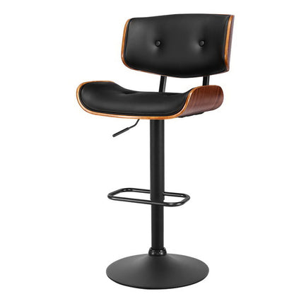 TWSC Bar Stools Gas Lift Leather All Black