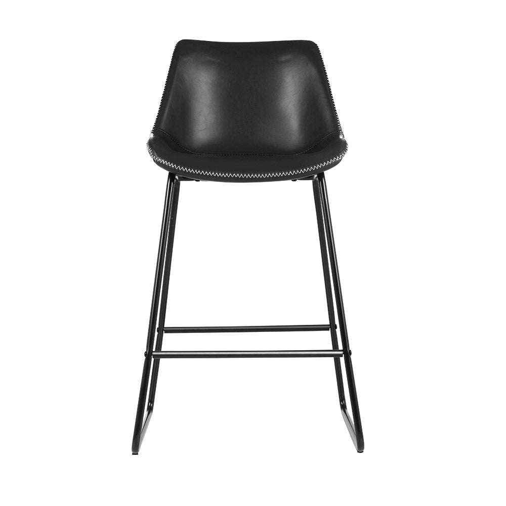 Artiss Bar Stools Kitchen Counter Barstools Leather Metal Chairs x2