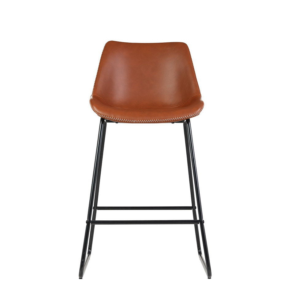 Artiss Bar Stools Kitchen Counter Barstools Leather Metal Chairs x2