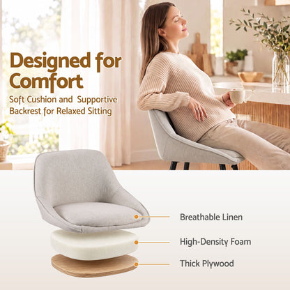TWSC 60cm Linen Counter Stools, Beige – Set of 2 — seat and backrest upholstery detail infographic
