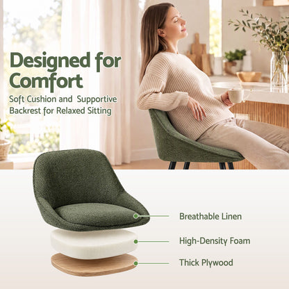 TWSC 60cm Linen Counter Stools, Green – Set of 4 — seat and backrest upholstery detail infographic