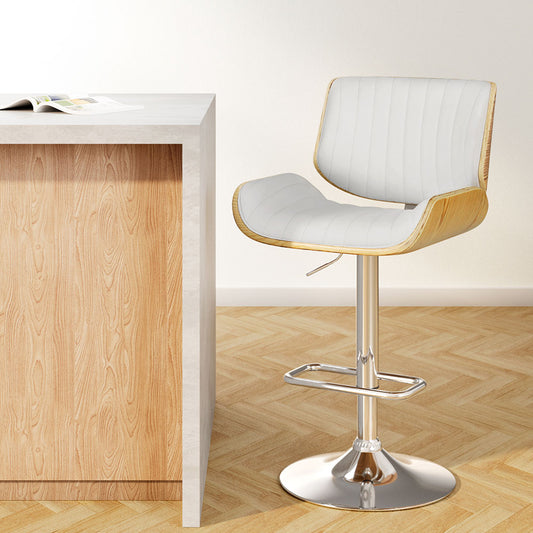 TWSC Bar Stools Swivel Leather Chairs Wooden