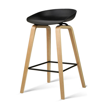 4x TWSC Bar Stools Kitchen Counter Stool Dining Chairs Wooden Black