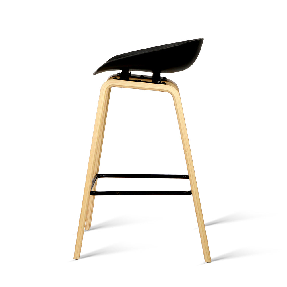 4x TWSC Bar Stools Kitchen Counter Stool Dining Chairs Wooden Black