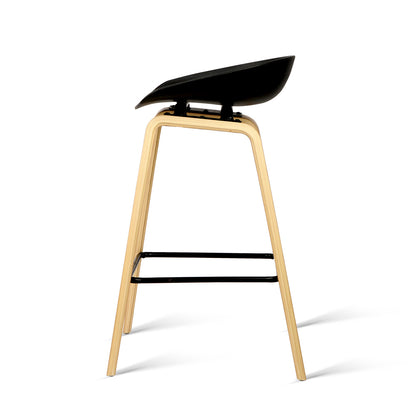 4x TWSC Bar Stools Kitchen Counter Stool Dining Chairs Wooden Black