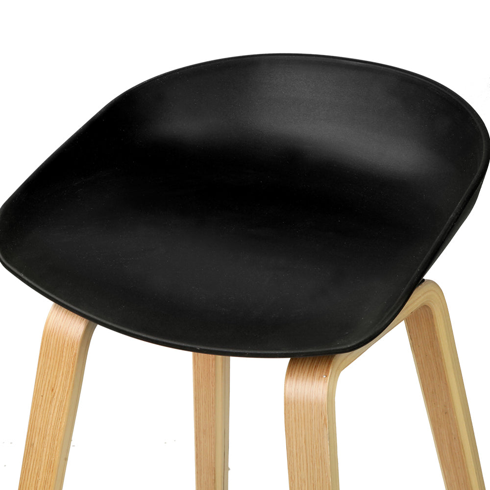 4x TWSC Bar Stools Kitchen Counter Stool Dining Chairs Wooden Black