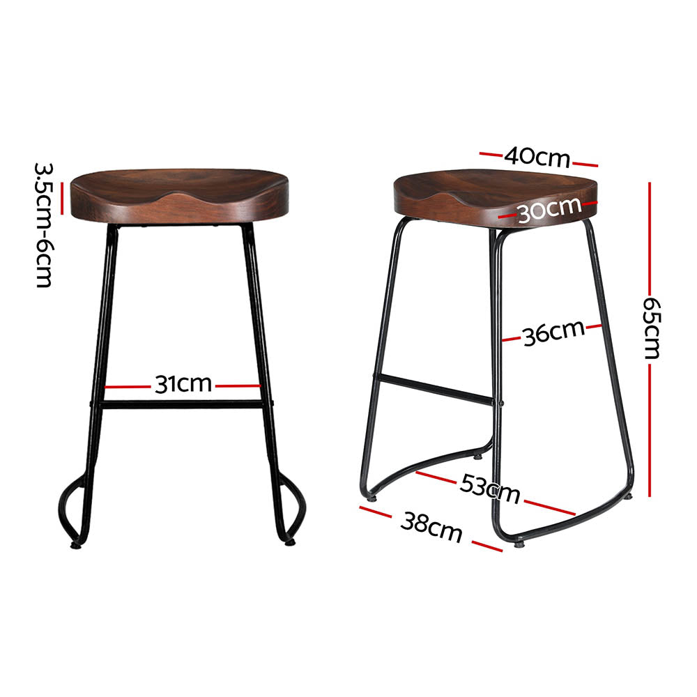 TWSC 2x Bar Stools Tractor Seat 65cm