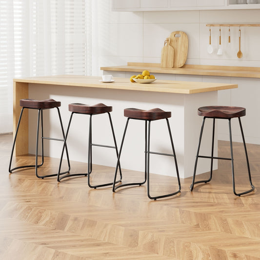 TWSC 4x Bar Stools Tractor Seat 65cm