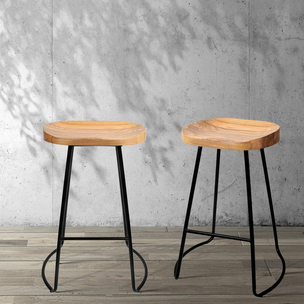 Artiss 4x Bar Stools Tractor Seat Wooden