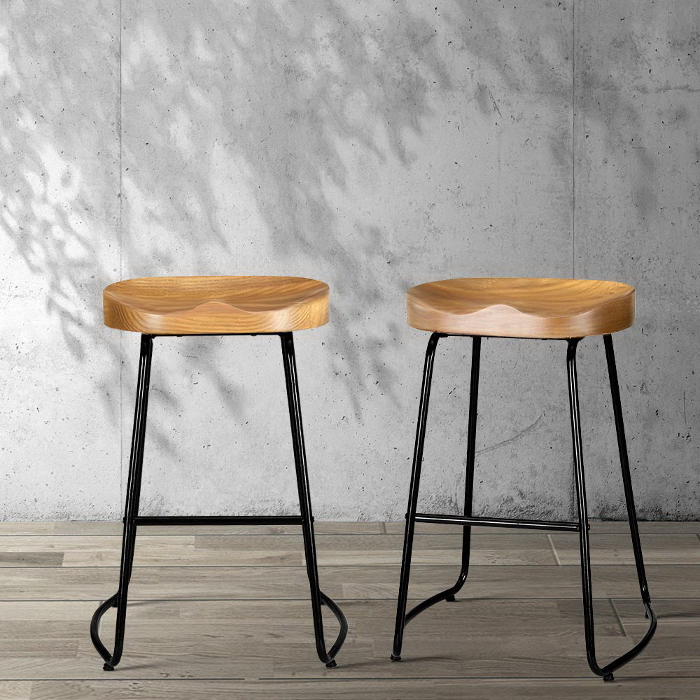 Artiss 4x Bar Stools Tractor Seat Wooden