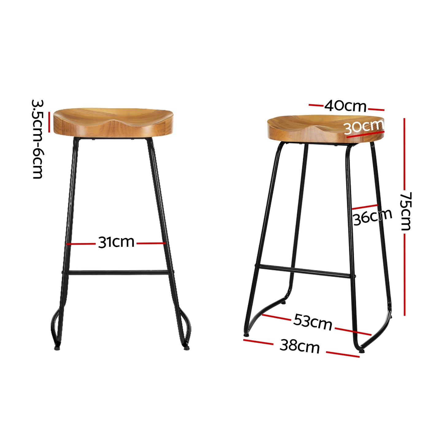 Artiss 4x Bar Stools Tractor Seat Wooden